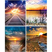 DANXIAN 5D Pintura Diamante Kit- DIY Diamond Painting Puesta de Sol Taladro Completo Cristal Diamante Bordado Pinturas…